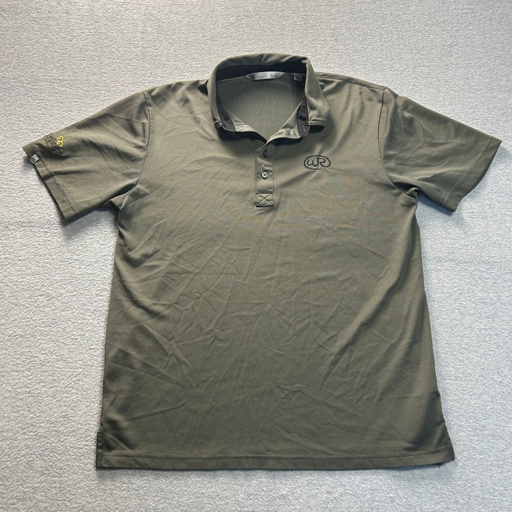 TravisMathew Trilogy Golf Polo Shirt Mens Large Olive Green Performance Logo